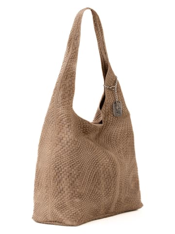Leder-Shopper "Palladia" in Hellbraun - (B)38 x (H)30 x (T)8 cm