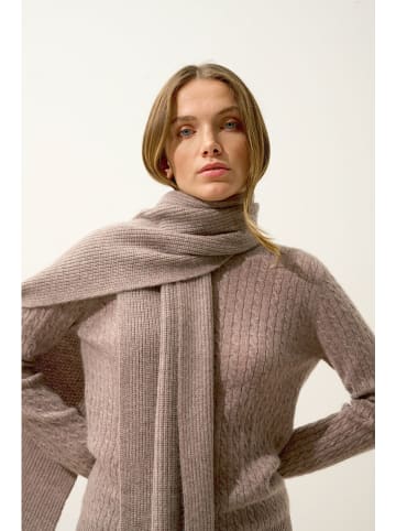 Kasjmieren sjaal "Lea" taupe - (L)180 x (B)30 cm