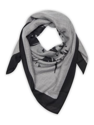 Kaschmir-Tuch "Tulum" in Grau/ Schwarz - (L)90 x (B)90 cm