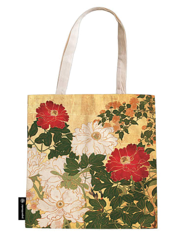 Boodschappentas ''Natsu'' beige/rood/groen - (L)38 x (B)38 cm