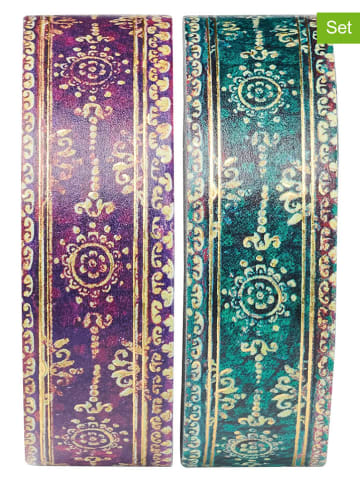 4-delige set: Decoratief plakband ''Ozeanien/Viola'' turquoise/paars - Ø 4,5 cm