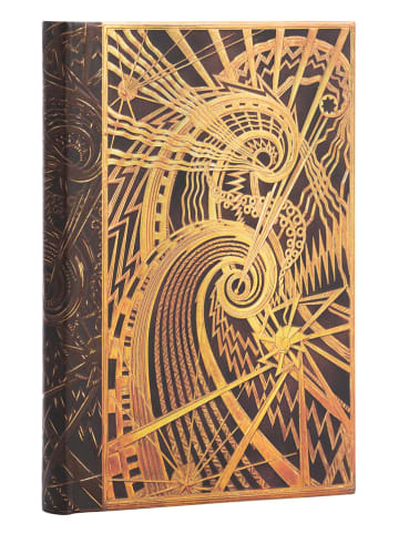 Liniertes Notizbuch ''Die Chanin-Spirale'' in Braun/ Gold - (B)9,5 x (H)14 cm