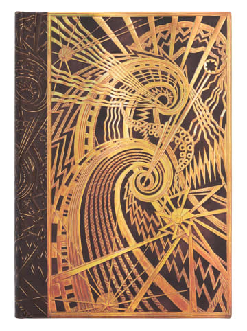 Notatnik "The Chanin Spiral" w kolorze złoto-brązowym w linie - 13 x 18 cm