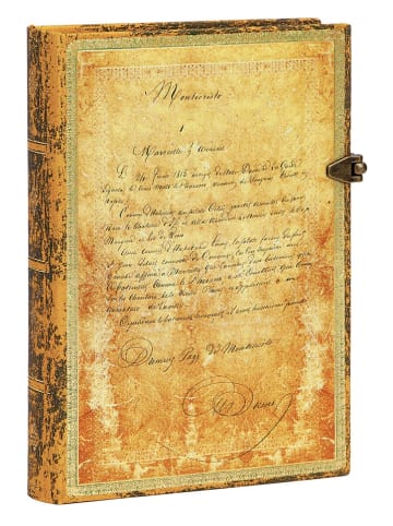 Blanko Notizbuch ''Dumas 150. Todestag'' in Gelb - (B)13 x (H)18 cm