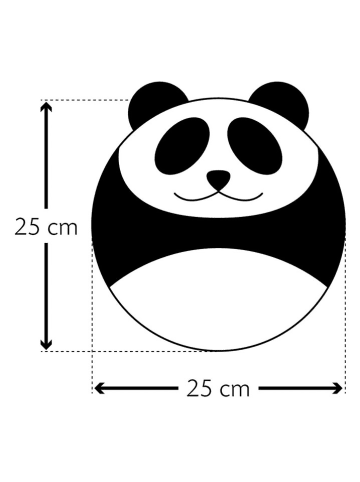 Bio-Körnerkissen "Panda Bao" in Schwarz/ Weiß - (B)25 x (H)25 cm