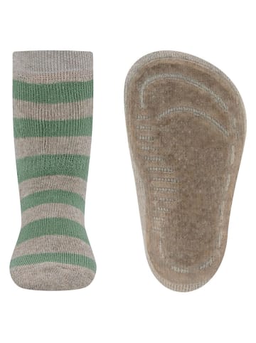 Skarpety antypoślizgowe "Stripes" w kolorze szaro-zielonym