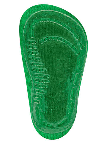 Skarpety antypoślizgowe "SoftStep Karo/Smile" w kolorze zielonym