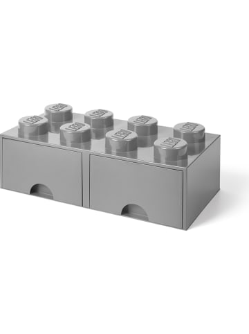 Schubladenbox "Brick 8" in Grau - (B)50 x (H)18 x (T)25 cm
