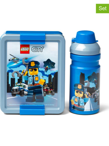 2tlg. Lunchset "Lego City" in Blau