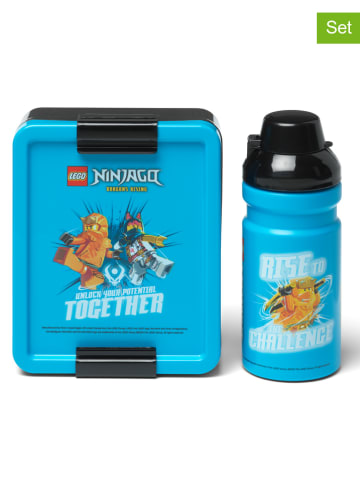 2tlg. Lunchset "Ninjago" in Hellblau