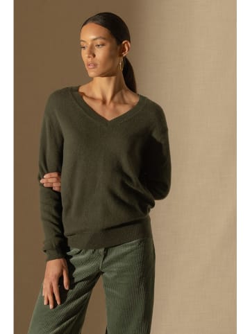Kaszmirowy sweter "Kalie" w kolorze khaki
