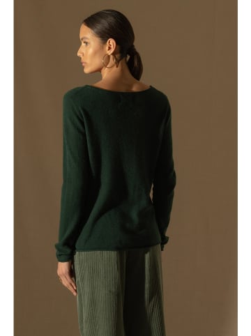Kaszmirowy sweter w kolorze ciemnozielonym