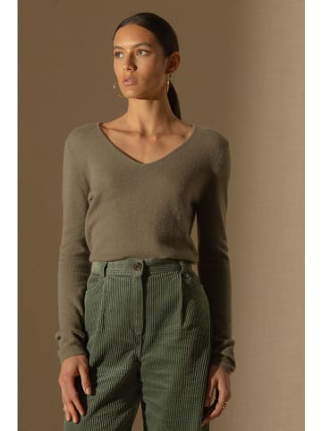 Kaszmirowy sweter w kolorze khaki