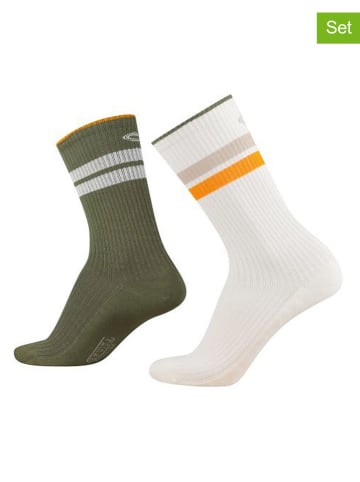 4er-Set: Socken in Weiß/ Khaki