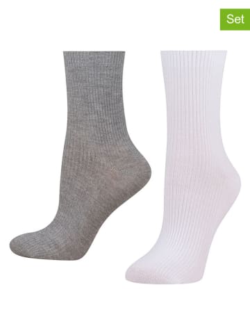 2-delige set: sokken wit/grijs