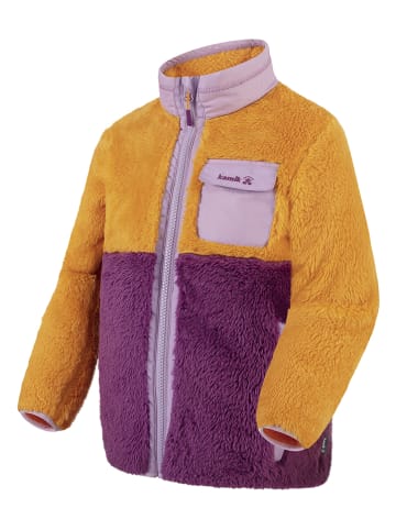 Teddy fleece vest "Shep" geel/paars