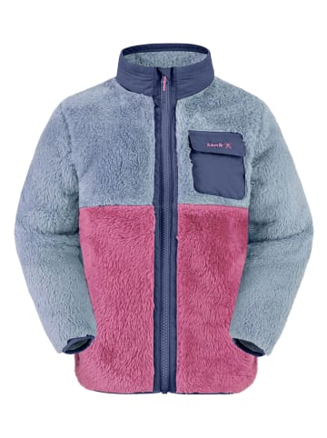 Teddy-Fleecejacke "Shep" in Blau/ Pink