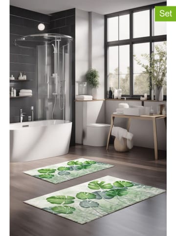 2-delige set: badmatten groen