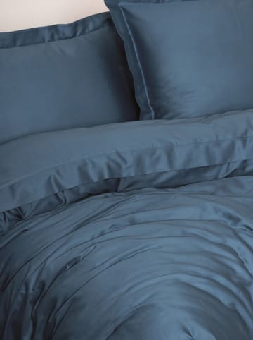 Satijnen beddengoedset blauw