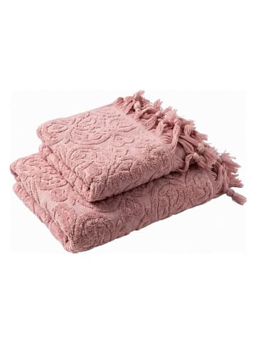 2tlg. Handtuch-Set in Rosa