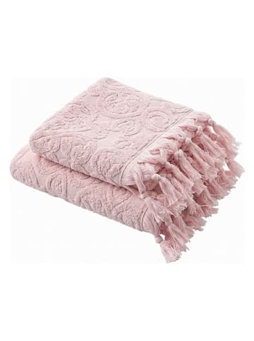 2tlg. Handtuch-Set in Rosa
