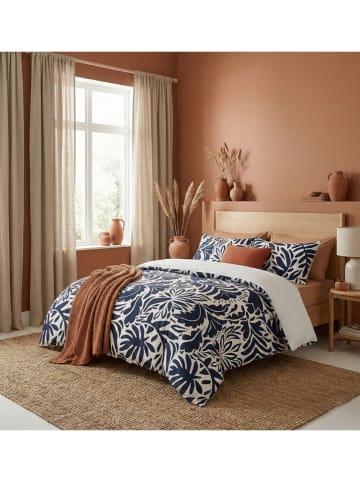 Beddengoedset donkerblauw/wit