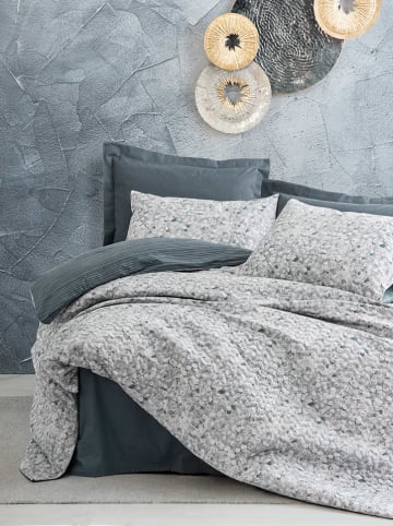 Renforcé beddengoedset "Molly" antraciet/grijs