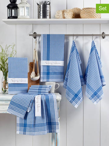 10-delige set: theedoeken "Pötikareli" blauw