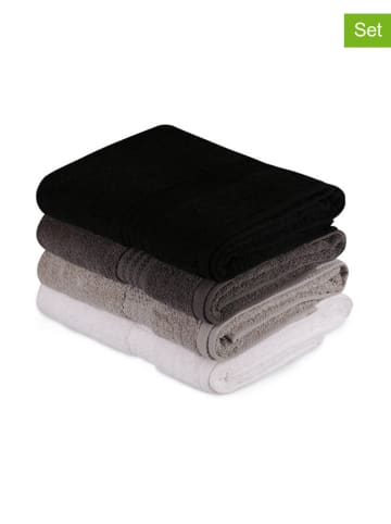4er-Set: Duschtücher "Rainbow" in Schwarz/ Grau/ Weiß