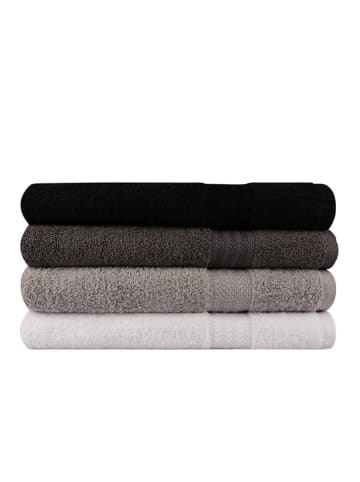 4er-Set: Duschtücher "Rainbow" in Schwarz/ Grau/ Weiß