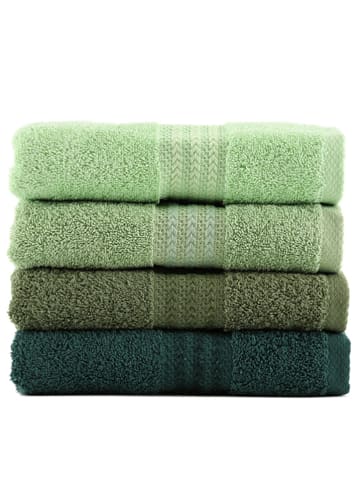 4-delige handdoekenset "Rainbow" groen