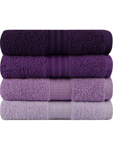 4-delige set: handdoeken paars