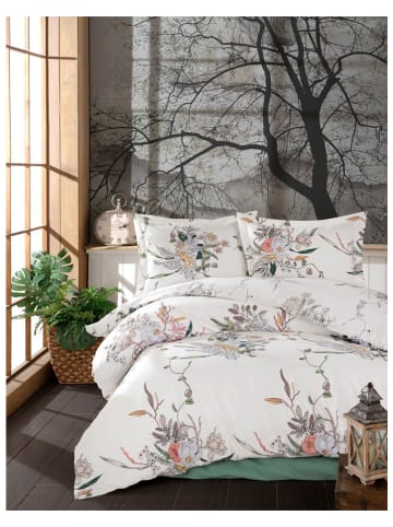 Renforcé beddengoedset "Salom" wit/meerkleurig