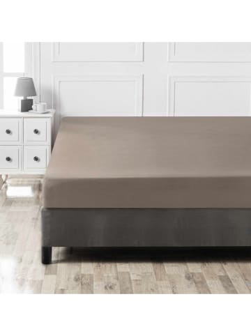 Renforcé-Spannbettlaken in Taupe