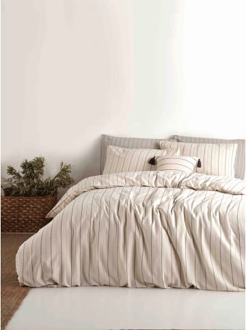 Renforcé beddengoedset "Tommy Light" wit/zwart