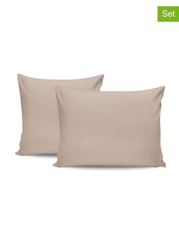 2er-Set: Renforcè-Kissenhüllen in Beige