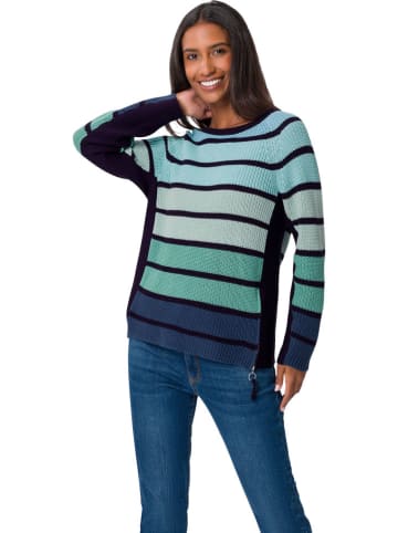 Trui turquoise/donkerblauw/zwart