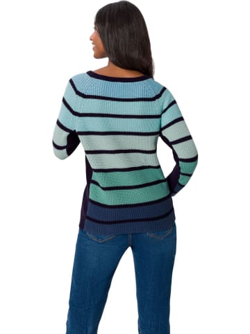 Trui turquoise/donkerblauw/zwart