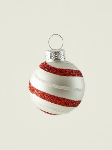 10tlg. Weihnachtskugel-Set in Silber/ Rot