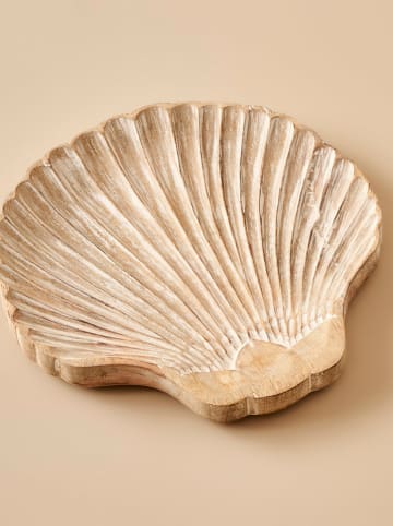 Decoschaal "Oyster" beige - (B)30 x (H)20 cm