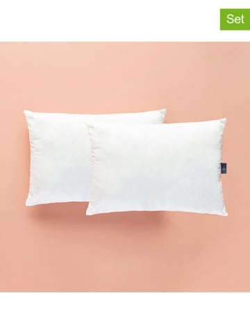 2er-Set: Mikrofaser-Kissen "Bella" in Weiß - (L)70 x (B)50 cm