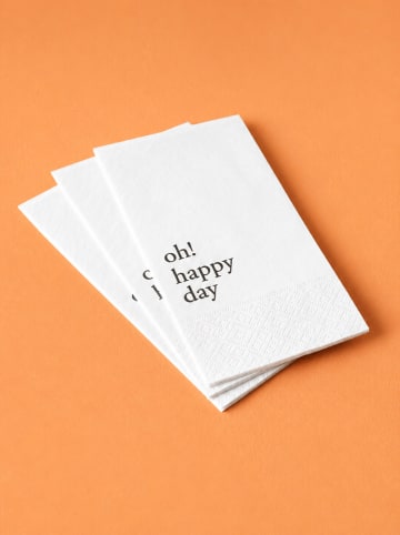 Serwetki (25 szt.) "Oh Happy" w kolorze białym