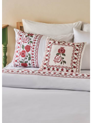Satin-Bettwäscheset "Jolly" in Rot/ Grün/ Weiß