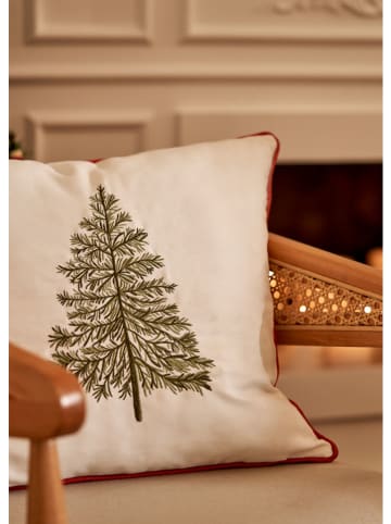 Kussenhoes "New Year" groen/wit - (L)43 x (B)43 cm