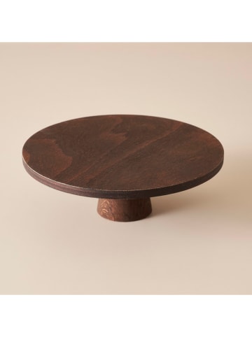 Taartplateau donkerbruin - (H)19 x Ø 26,5 cm