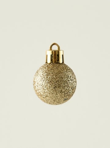 10tlg. Weihnachtskugel-Set in Beige/ Rot