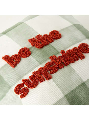 Kissen ''Sunshine'' in Grün/ Rot/ Weiß - (L)35 x (B)35 cm