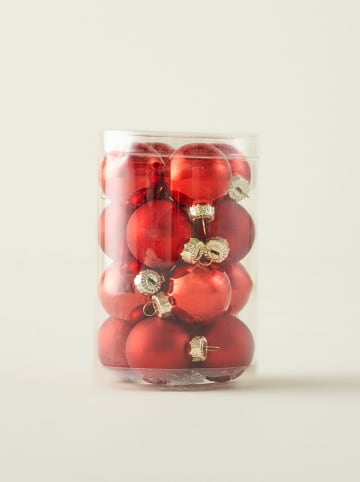 16tlg. Weihnachtskugel-Set in Rot