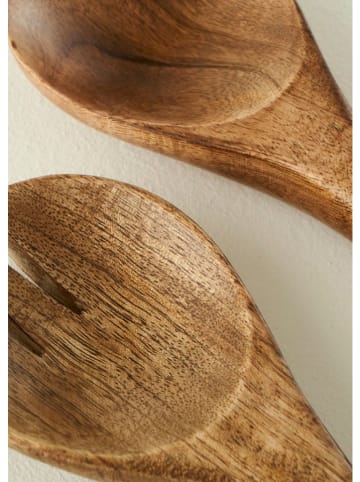 2-delige saladebestekset "Floral" bruin/groen - (L)27 cm