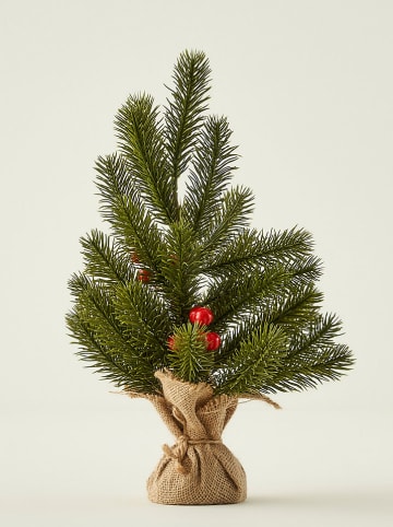 Kunstkerstboom in jute zak - (H)35 cm